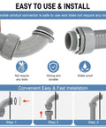 Flexible Non Metallic Liquid Tight Electrical Conduit Kit One And A Half Inch Twenty Five Feet With Four Straight And Three Angle Fittings Included PVC Coated For Corrosion Resistance And Easy Install Pro Grade Heavy Duty All Weather Wiring installation process