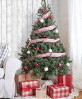 Christmas tree in a living room with Shiplap Peel And Stick Wallpaper White Wood Plank Vinyl Wrap For Walls Countertops And Furniture