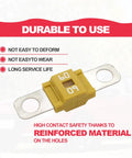 Pack Of 3 Heavy Duty 60 Amp Midi Fuses High Current Bolt On Swap For Cars Trucks Construction Gear Golf Carts Tough As Nails Yellow Fuse with Zinc Terminals.
