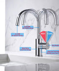 Compact Chrome Bar Faucet With Single Hole Design, One Handle Control For Hot And Cold Water, Stainless Steel Wet Bar Sink Tap