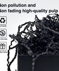 One Pound Crinkle Cut Paper Shred Filler For Gift Boxes Baskets And Bags Perfect For Holidays Parties Sub Boxes And Mailers Eco Friendly Recyclable Black Shredded Paper Packaging Filler in box