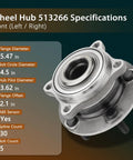 Front Wheel Bearing And Hub Assembly Fits Hyundai Santa Fe 2007 2008 2009 2010 2011 2012 2013 2014 Santa Fe Sport 2013 2014 Veracruz 2007 2012