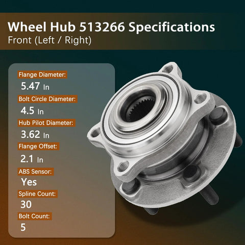 Front Wheel Bearing And Hub Assembly Fits Hyundai Santa Fe 2007 2008 2009 2010 2011 2012 2013 2014 Santa Fe Sport 2013 2014 Veracruz 2007 2012