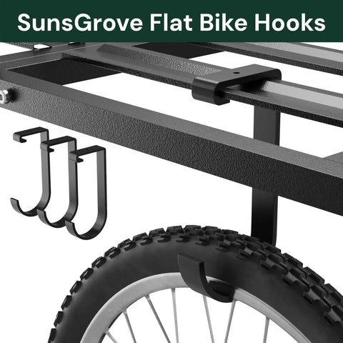 Heavy Duty 4 Pack Overhead Garage Ceiling Storage Hooks Add On Flat Hook Accessory For Hanging Bikes Ladders Tools And More Supports Up To 53 Lbs Easy Mounting