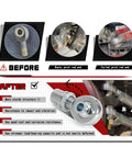 Image showing before and after of 1.25 Inch Heim Joint Rod End Kit Left And Right Hand Thread, heat treated chromoly steel for heavy duty steering.