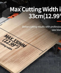 12 Inch Sliding Compound Dual Bevel Miter Saw With Laser Guide And LED Light Extension Table 15 Amp Power Beefy Cutting Capacity Includes 40T And 120T TCT Blades For Precise Smooth Cuts showing max cutting width