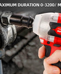 1/2 Inch Cordless Impact Wrench, Brushless Power, 320 Nm Peak Torque, Four Speed Modes With LED Light, Tool Only Battery Not Included