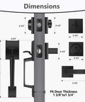 Matte Black Front Door Handle Set With Single Cylinder Deadbolt And Exterior Lever Lock For Home Or Office Modern Zinc Alloy Build Dimensions