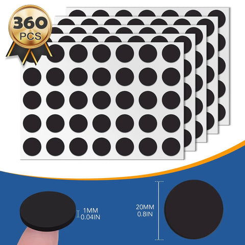 Hella Strong 360 Pack Flexible Magnetic Dots With Self Adhesive Backing Dope Peel And Stick Tape For Fridge Wall Crafts Home Organization Super Quick Apply - Black 0.8 inch round discs on sheets.
