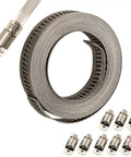 Premium Stainless Steel Hose Clamp Kit With Adjustable Worm Gears For Quick Tightening And Secure Grip, 304 steel band roll with clamps