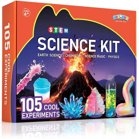 Hands On Science Kit For Kids Aged 8 To 12 With 105 Cool Experiments Including Volcano And Chemistry, STEM Toys Box
