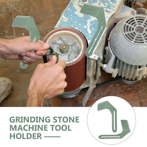 Heavy Duty Iron Grinding Wheel Holder Tool Rest For Bench Grinders Fits 150 Mm And 200 Mm Wheels with hands adjusting the tool