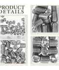 200 Pcs Stainless Steel Screw Set M3 M8 Flat Grub Screws 304 Alloy Fasteners For Doors Shop Smooth Threads Perfect Diy And Pro Techs Loving Solid Work Done Right With Heavy Duty Gear To Crush It Hard. stainless steel grub screws in plastic organizer