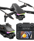 1080P Camera Drone With Built In Screen For Beginners Dope Easy One Key Start Headless Mode 3D Flip Dual 90 Degree Lens LED Lights Optical Flow Modular Battery Case Included For Kids And Adults showing drone and remote with screen