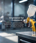 Smooth Operator Gold Toned Pneumatic Hvlp Paint Spray Gun With 1.3Mm And 1.8Mm Stainless Steel Nozzles And 600Ml Cup for auto bodywork.