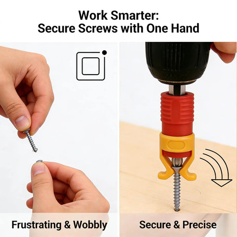 Red Black Screw Holder Drill Bit Guide And Secure Grip Accessory For Woodworking Projects Durable Plastic 40 Millimeters Pack Of 3 demonstration