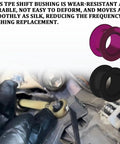 Installation view of 2 Piece Shift Cable Bushing Repair Kit With Clips For Smoother Shifts under Toyota Tundra shift linkage.