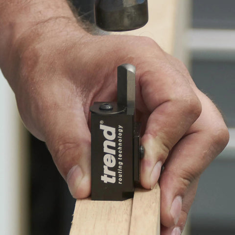 Using a Spring Loaded Hinge Corner Chisel For Quick Square Of Mortises And Lock Faceplates to square a hinge recess with a hammer.