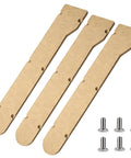 Zero Clearance Insert For 10 Inch Miter Saw MS6305 00 Throat Plate Made Of MDF To Stop Tear Out And Splintering Pro Grade Safe Durable Saw Accessory Set Of 3, showing three inserts, screws, and a yellow tool.