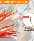 840 Piece Breadboard Jumper Wires Kit With 14 Precise Lengths From 2 To 125 Millimeters Pre Stripped Right Angled Cables For Arduino And PCB Prototyping Solderless Flexible Copper Leads Perfect For Dope DIY Electronics image showing wires close-up with hands prototyping on PCB
