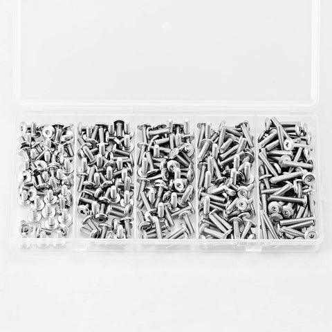 M3 Hex Socket Cap Screws Set 250Pcs Assortment Kit Flat Head Allen Bolts 304 Stainless Steel Fully Threaded For Furniture And DIY Projects Includes M3 X 6mm, 8mm, 10mm, 12mm, 16mm In Bright Finish in plastic case