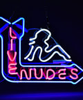 Live Nudes Neon Sign For Bars And Home Glass Neon Lights On Acrylic Backing Preassembled Wall Decor 16x12 Inches