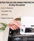 Hands dispensing Heavy Duty 3.5 Mil Nitrile Disposable Gloves In Bold Black from resealable soft pack for protection.