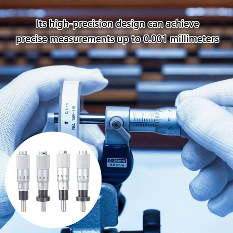 0 To 13mm Flat Type Micrometer Head With 0.01mm Accuracy, Precision Measuring Tool in use with clear graduations
