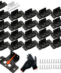 Beefy Heavy Duty Corner Brackets Set with Quick Fitting L Shape Furniture Joint Braces Black 20 Pieces, gloves, and screws