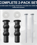 Hella Durable Top Mount Toilet Seat Hardware Kit For Skirted Toilets Packed With Rust Resistant Screws And Bolts set of two black toilet seat bolts and screws