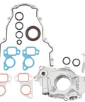 High Volume M29-5HV Beefed Up Oil Pump Kit for GM Vortec V8 Engines with gaskets and balancer bolt components.