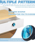 Straight Up Fresh Turquoise Marble Print Crystal Cabinet Knobs And Mushroom Drawer Pulls For Dressers Kitchen Bathrooms Clean Vibe Game Changer Home Decor With Screws One Pack on white drawer.