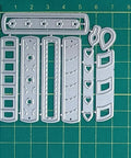 Happy Birthday Balloons Metal Die-Cuts For Scrapbookers And Card Makers on green grid background