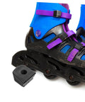 Roller Skate Brake Stoppers For Inline And Quad Skates Durable Toe Stops, Easy Install, shown with inline skate