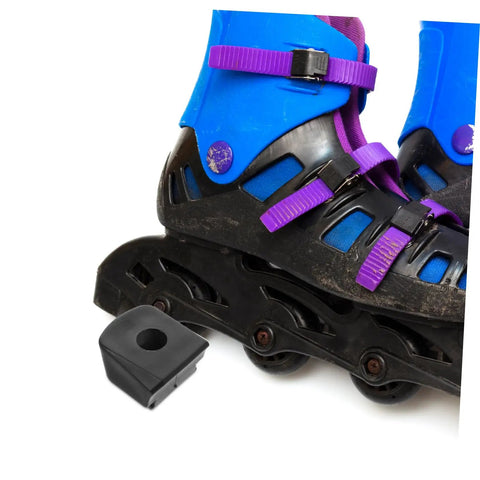 Roller Skate Brake Stoppers For Inline And Quad Skates Durable Toe Stops, Easy Install, shown with inline skate