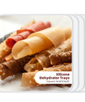 4 Pack 14x14 Inch Silicone Dehydrator Trays With Raised Lip Edge Nonstick Sheets For Fruit Leather And Dried Foods