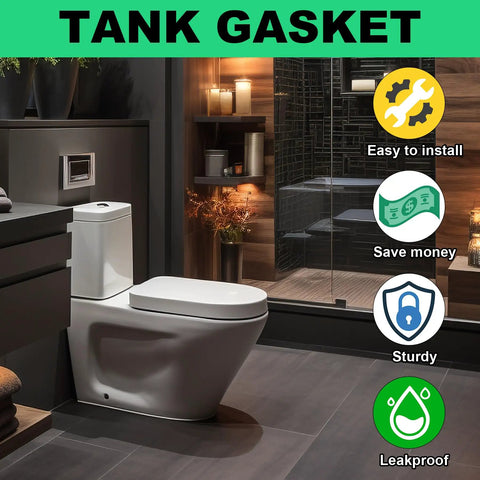 Modern bathroom featuring a toilet showcasing benefits of 3 Inch Toilet Tank To Bowl Coupling Kit With Gasket Bolts Nuts Washers Wrench And Teflon Tape Easy DIY Repair Kit For Most 3 Inch Flush Valve Openings Includes Installation Instructions