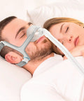 Sleeping man wearing Replacement AirFit N20 Nasal Cushion Two Pack for a Reliable Seal and Comfy Wear on the Original Frame Medium Fit