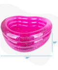 Sparkly 3 Level Inflatable Kiddie Pool For Beating The Heat In The Backyard Transparent Glitter Pool With Cushioned Bottom
