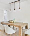 Modern Farmhouse Black Chandelier With Wood Accent Ceiling Light And Pendant For Kitchen Island Dining Room, Stylish