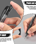 100 Pack Bulk Black Ink Click Pens With Soft Comfort Grip For Office And School Featuring Retractable Design And Zero Bleed Technology showing soft grip and retractable mechanism.