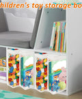 Children's playroom with 20 Pack Clear Toy Storage Bags With Zippered Closures neatly organizing colorful toys and books on shelves.