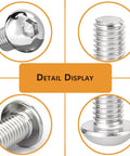 Close-up of stainless steel screws from Complete 80 Piece M6 T Nuts And Socket Cap Screws Kit for 1010 aluminum extrusion projects.