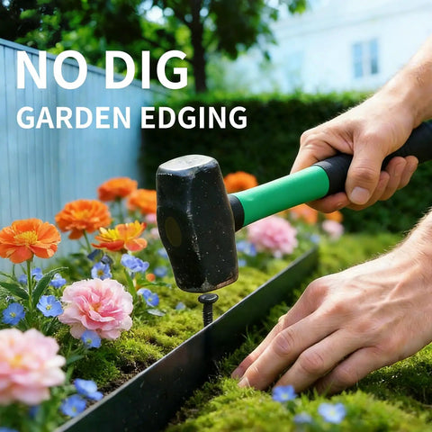 No Dig Garden Edging Border 2 Inches Tall 40 Feet Long Flexible Plastic With 40 Stakes For Gardens Lawns Landscaping And Flowerbeds Easy Install Keeps Bed Edges Neat And Polished Without Digging installation between flowerbeds