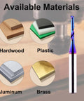 Jiiolioa O single-flute CNC router bit, 1/4 in shank, 1/8 in cutting diameter, spiral end mill for aluminum/plastic