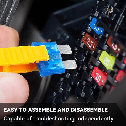 Heavy Duty Car Fuses Assortment Kit With Standard Mini And Low Profile Blades From 2A To 40A, Hella Tough fuse puller in action.