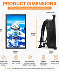 Portable Wearable Ad Backpack Packs 21.5 Inch Full HD LCD Screen With Built In Wifi Connectivity, dimensions and details of the product.