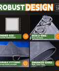 Heavy Duty Waterproof Tarp 10x16 Feet 14 Mil Pro Grade Poly With Metal Grommets Reinforced Corners And Edges UV Resistant
