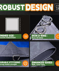 Heavy Duty Waterproof Tarp 20x30 Feet 14 Mil With Metal Rings Reinforced Corners And Edges UV Resistant Poly Tarp