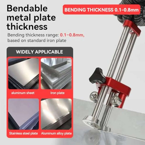 Sheet Metal Roller Bender One Station With 0 To 100 Degree Bending Range And 7mm To 130mm Capacity Quick Setup Disk Tool With Aluminum Alloy Handle
